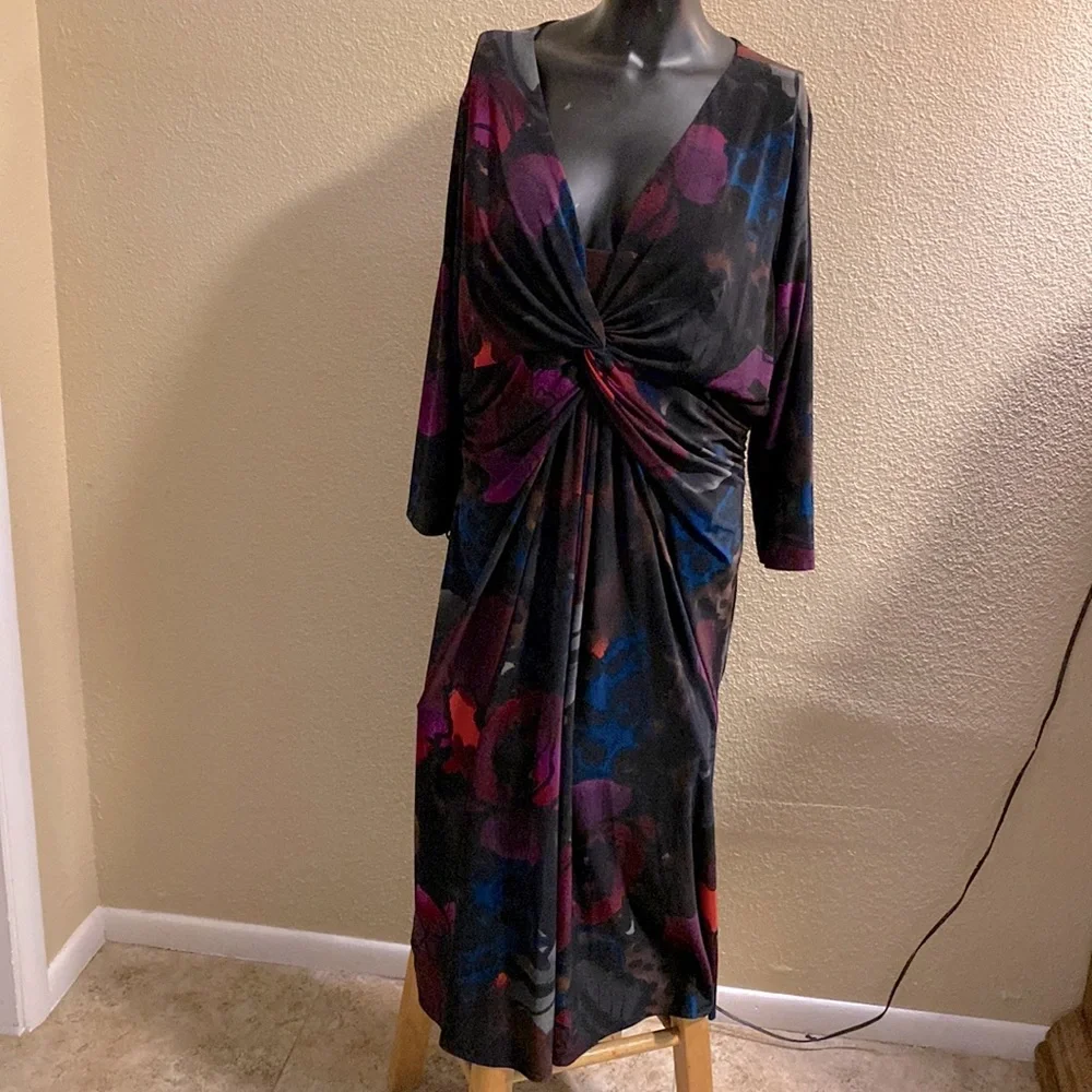 Jones New York Knot Tie At Breast Dress - Picture 2 of 13